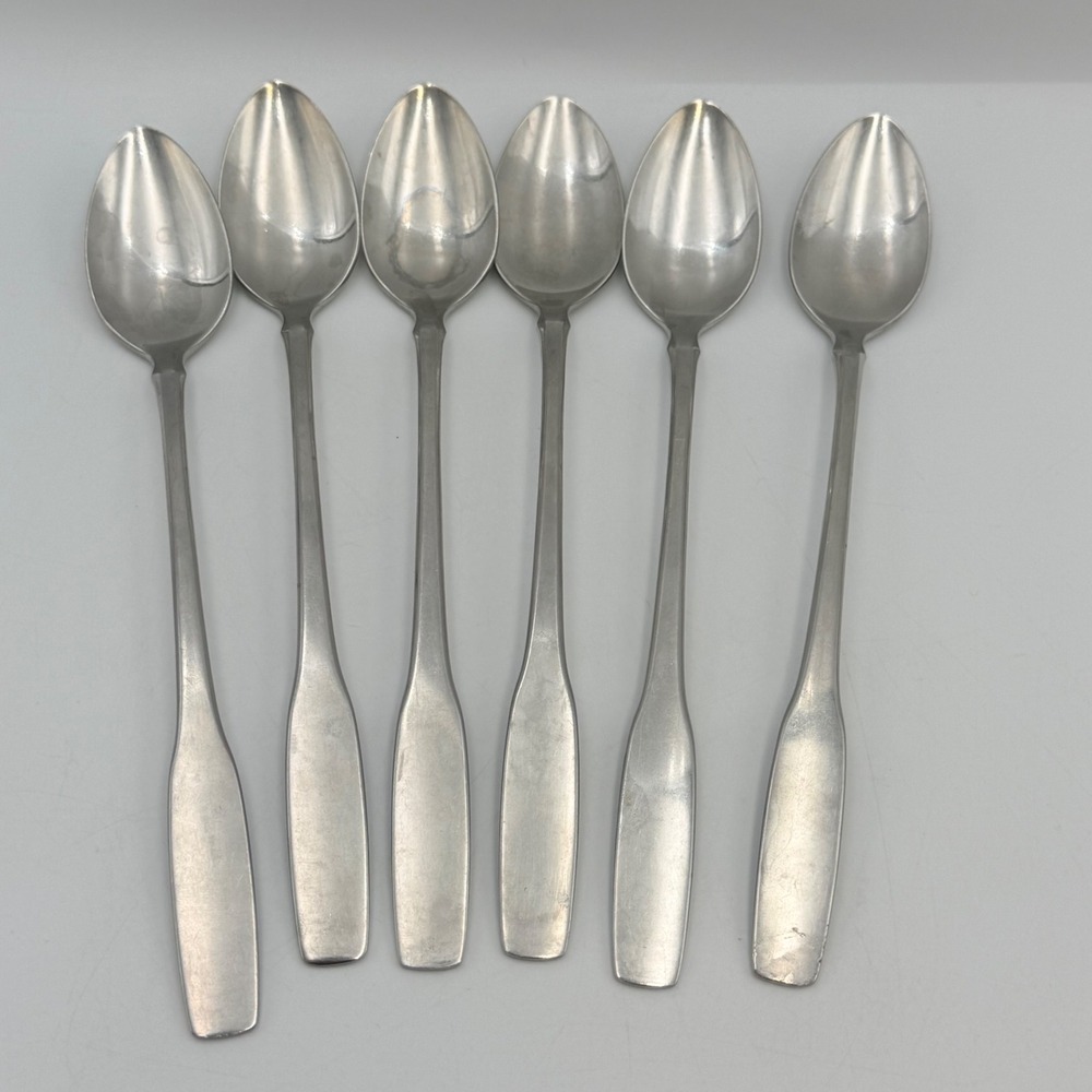 Community Stainless Steel Iced Tea Spoons Set of 6 Long Handle Drink Stirrers